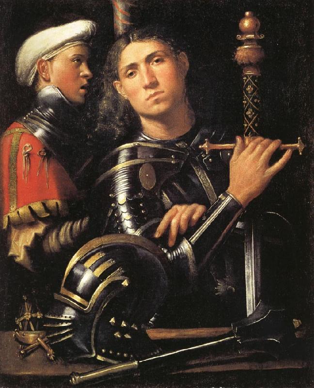 Giorgione Portrait of a Man in Armor with His Page oil painting image