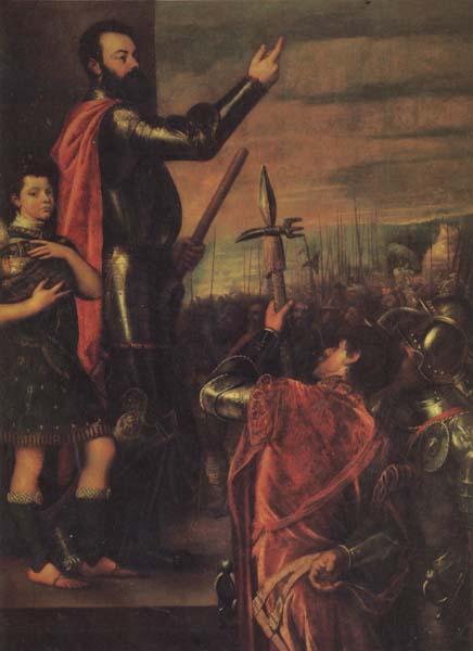 Titian The Exbortation of the Marquis del Vasto to His Troops oil painting image