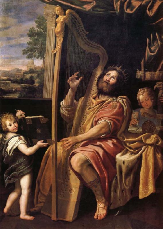 Domenichino Le Roi David jouant de la harpe oil painting image