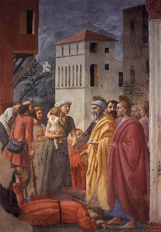 MASACCIO The Distribution of Alms and the Death of Ananias oil painting image
