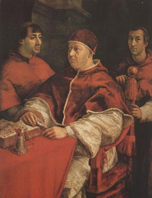 Raphael Pope Leo X with Cardinals Giulio de'Medici (mk08)