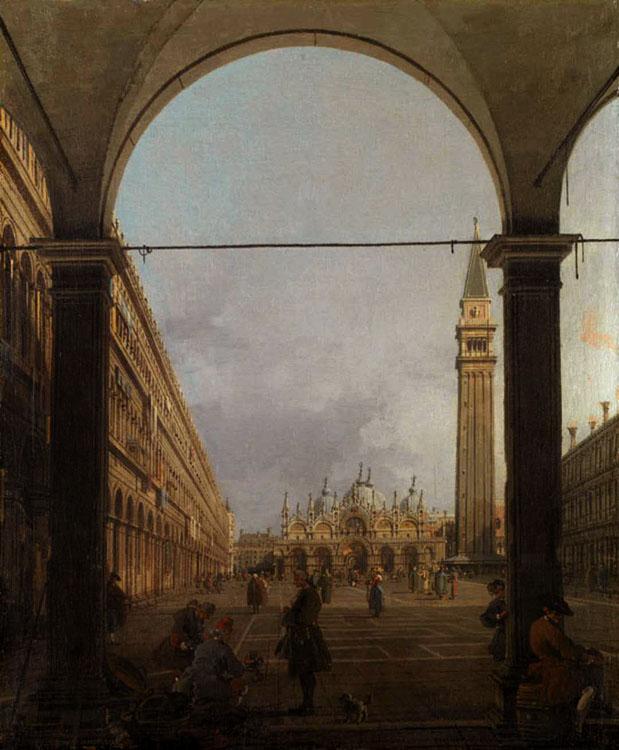 Canaletto Piazza S.Marco verso la basilica,dall'angolo nord-oves (mk21)